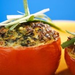 Baked Chicken and Spinach Stuffed Tomato