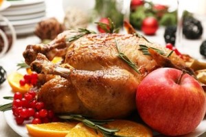 Roast Chicken with Sausage and Apple Stuffing